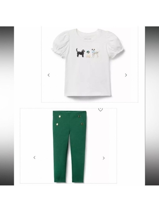 Janie and Jack Other - Janie and Jack White and Green Kids Matching Set